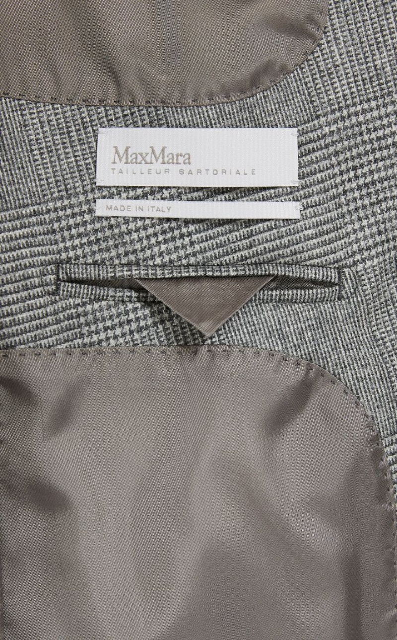 MEDIUM GREY MaxMara Saxony Wool And Cashmere Blazers | MMR594065