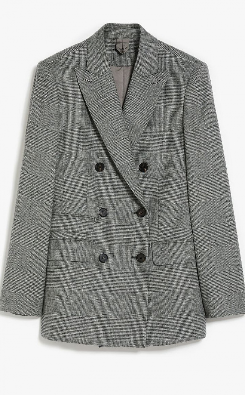 MEDIUM GREY MaxMara Saxony Wool And Cashmere Blazers | MMR594065