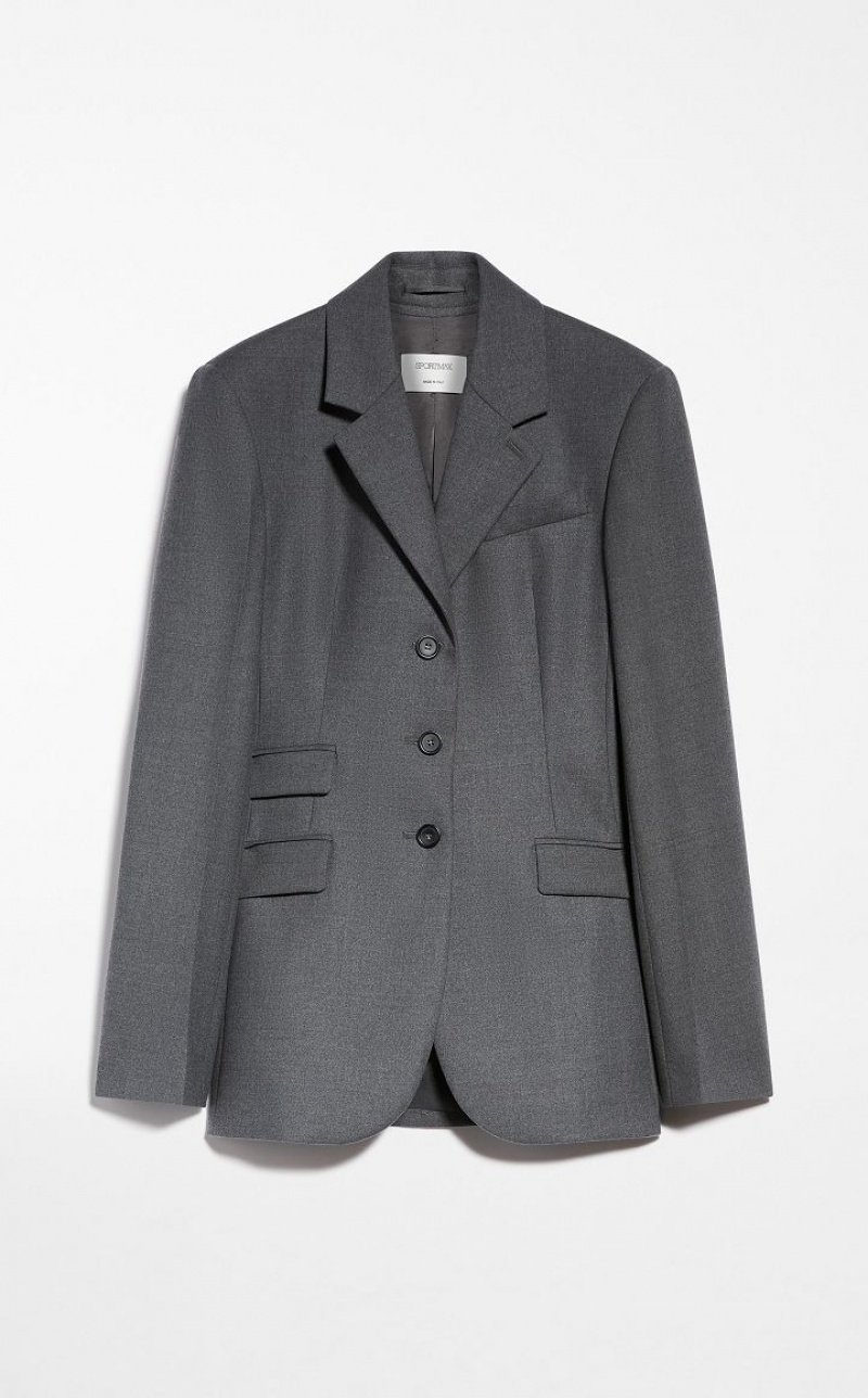 MEDIUM GREY MaxMara Slim-fit Tailored Blazers | MMR594033