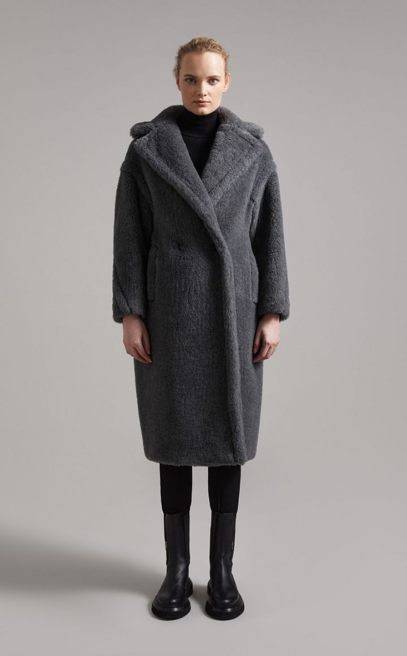 MEDIUM GREY MaxMara Teddy Bear Icon Coats | MMR593847