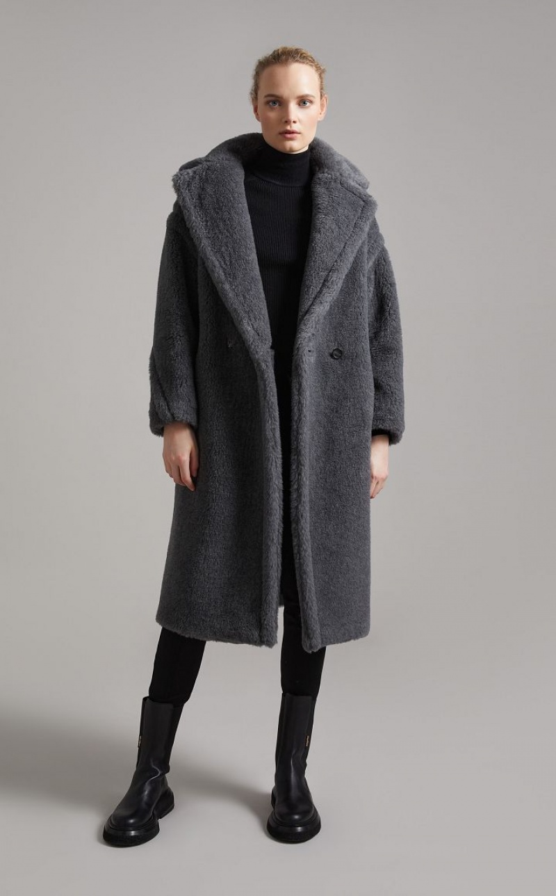 MEDIUM GREY MaxMara Teddy Bear Icon Coats | MMR593847