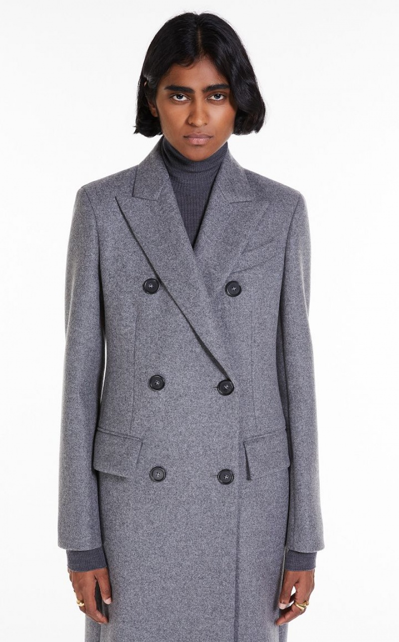 MEDIUM GREY MaxMara Wool And Cashmere Coats | MMR593848