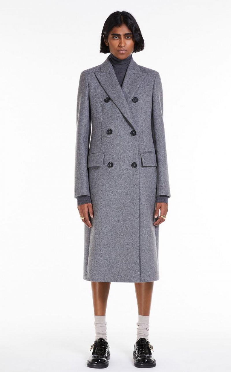 MEDIUM GREY MaxMara Wool And Cashmere Coats | MMR593848