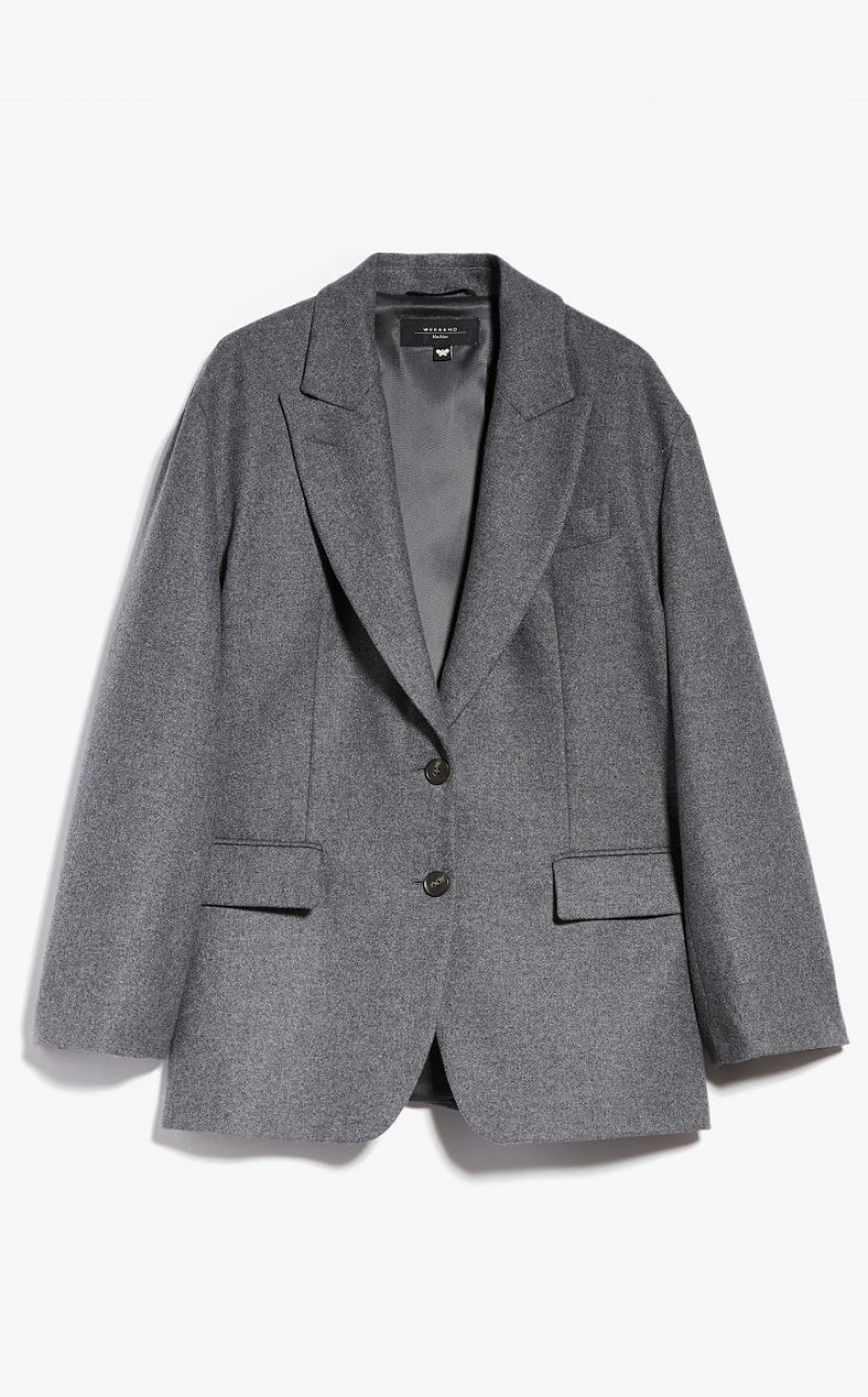 MEDIUM GREY MaxMara Wool Flannel Blazers | MMR594055