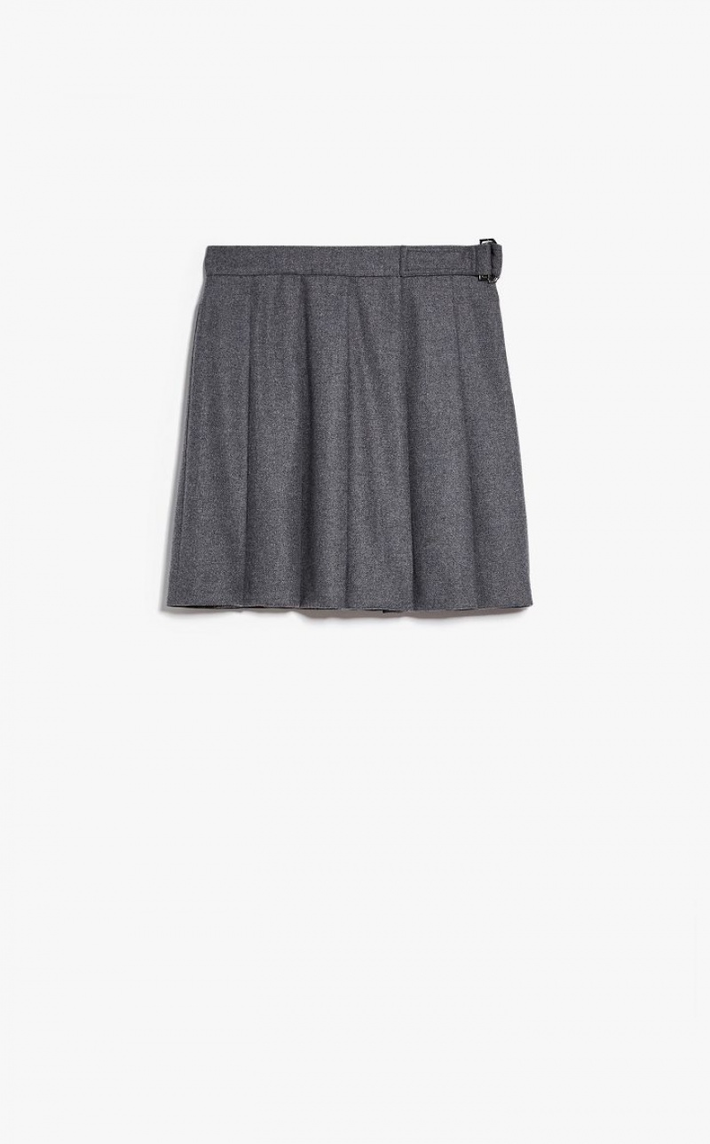 MEDIUM GREY MaxMara Wool Flannel Skirts | MMR593731