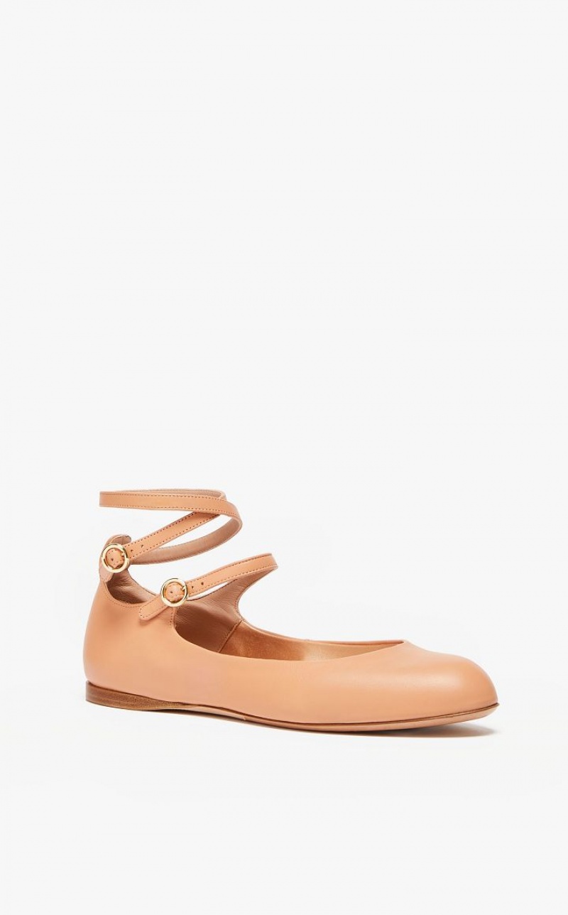 MELON MaxMara Nappa Leather Ballet Flat Shoes | MMR594221