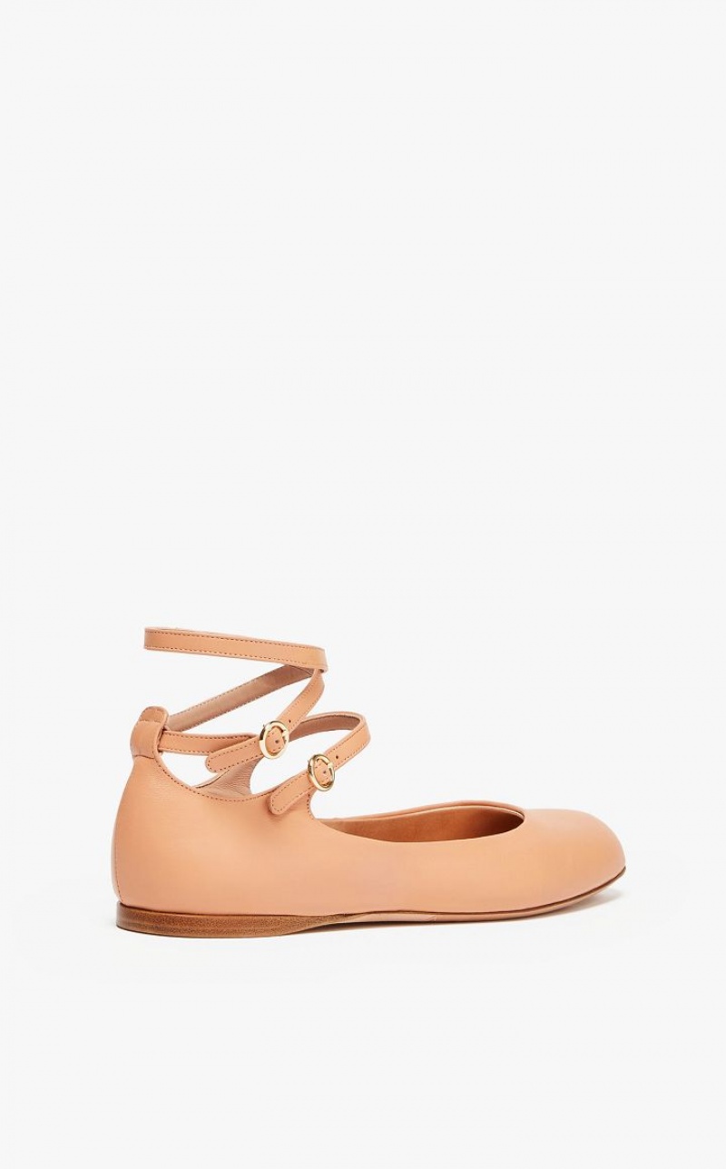 MELON MaxMara Nappa Leather Ballet Flat Shoes | MMR594221