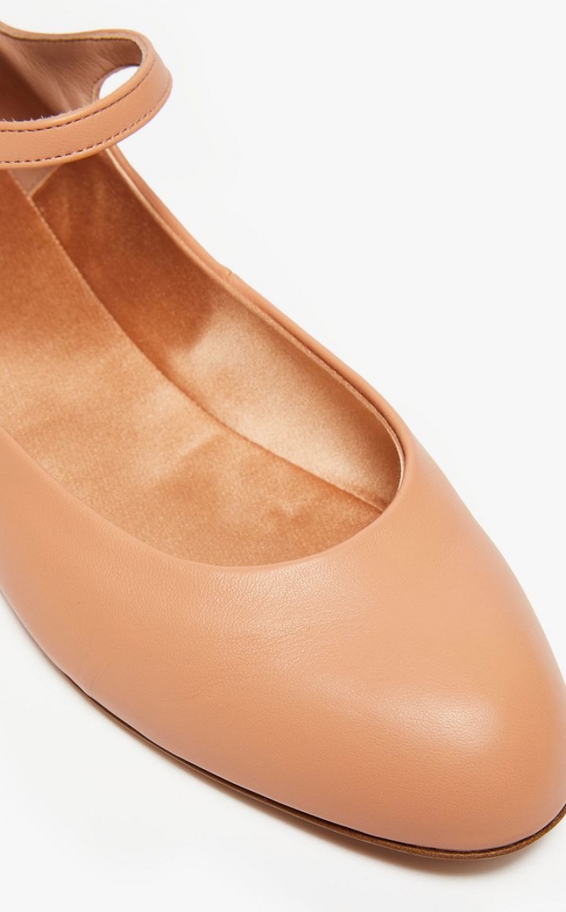 MELON MaxMara Nappa Leather Ballet Flat Shoes | MMR594221