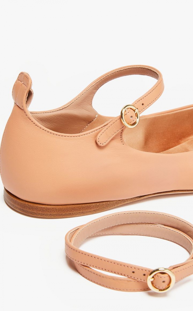 MELON MaxMara Nappa Leather Ballet Flat Shoes | MMR594221