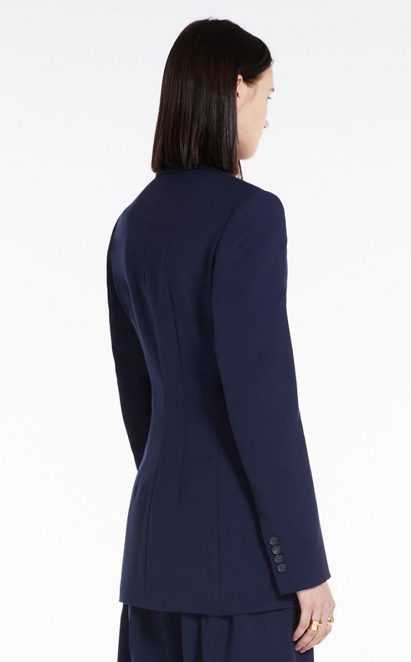 MIDNIGHTBLUE MaxMara Blazer In Natural Stretch Pure Wool Blazers | MMR594039