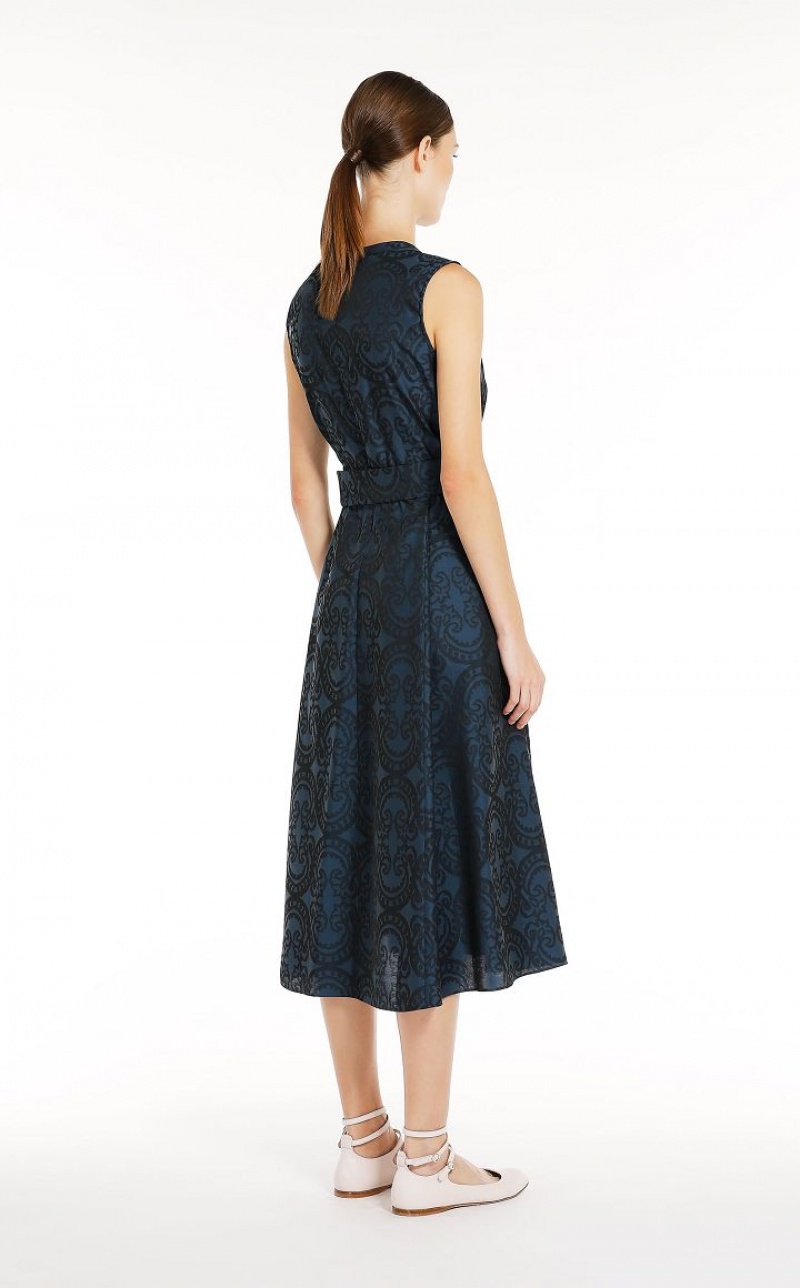 MIDNIGHTBLUE MaxMara Jacquard Dresses | MMR593285