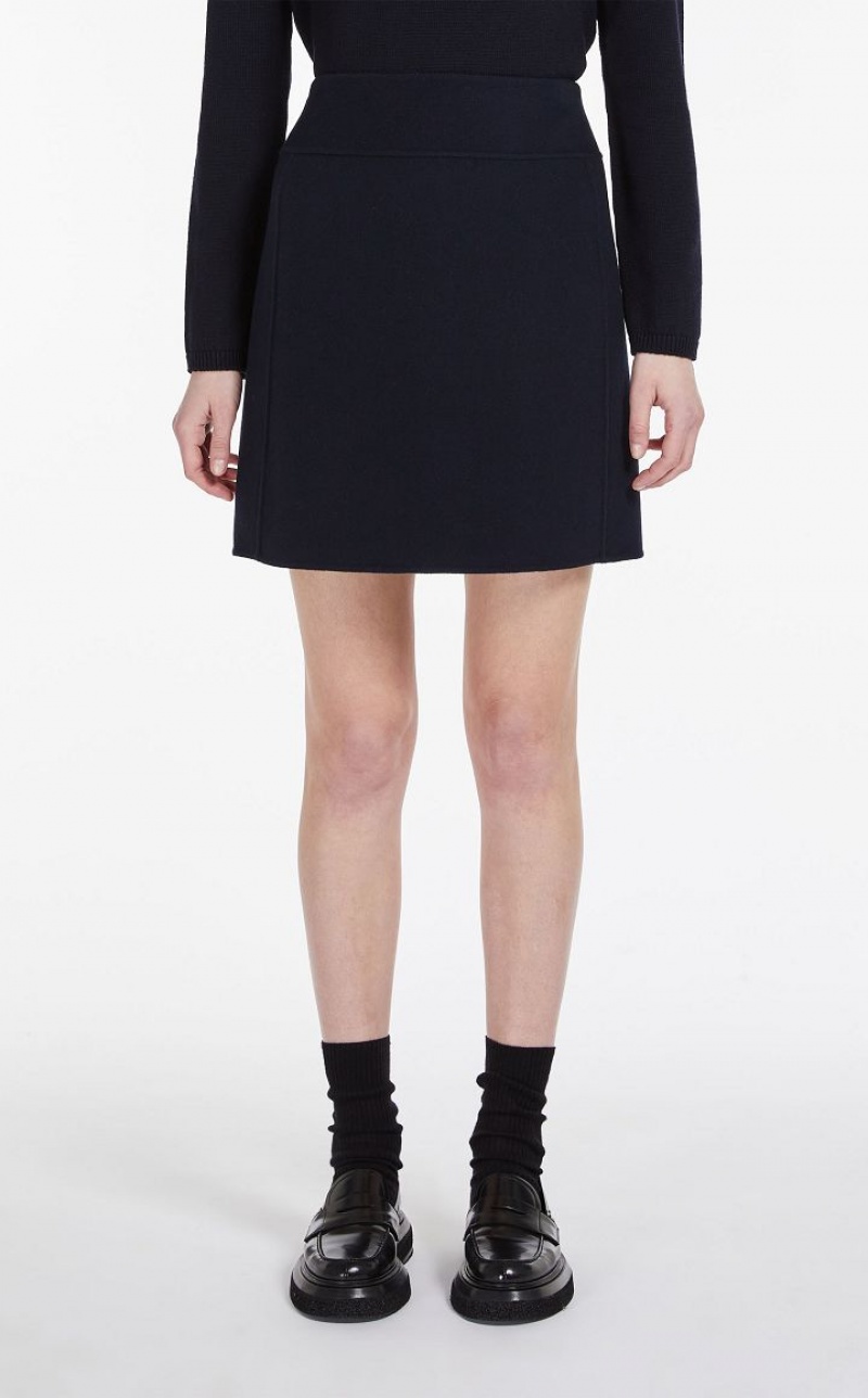 MIDNIGHTBLUE MaxMara Wool Bodycon Skirts | MMR593699