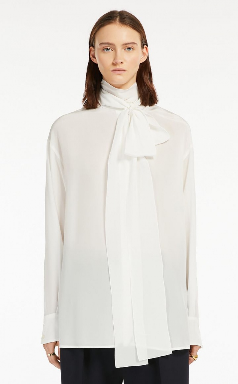 MILK MaxMara Sash-adorned Silk Blouses | MMR593568