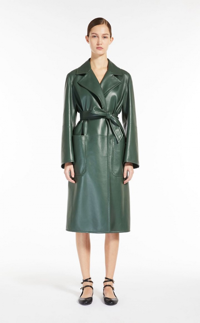 MOSS GREEN MaxMara Manuela Nappa Icon Leather | MMR594014