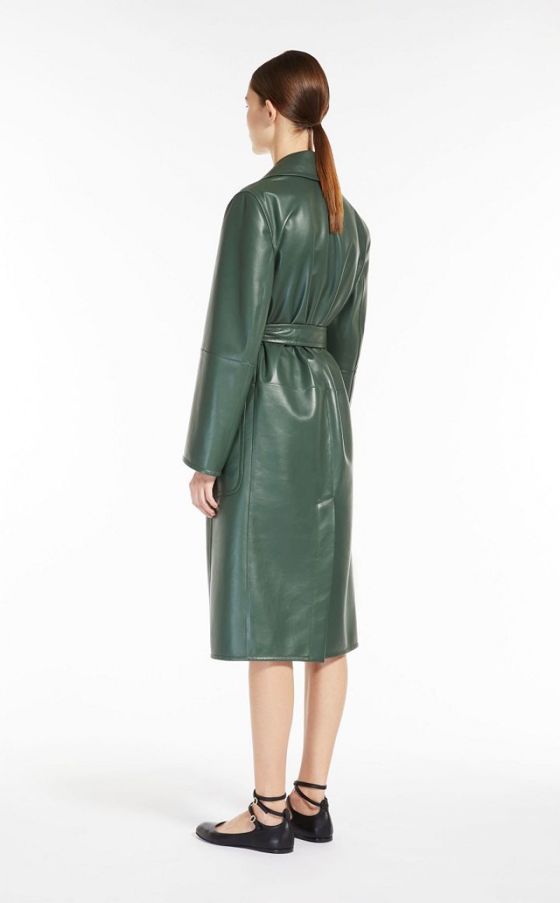 MOSS GREEN MaxMara Manuela Nappa Icon Leather | MMR594014