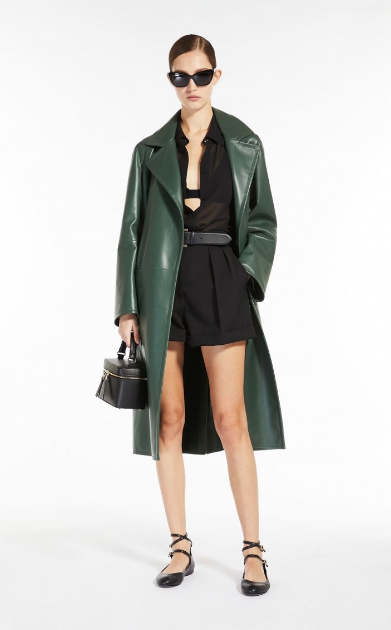 MOSS GREEN MaxMara Manuela Nappa Icon Leather | MMR594014