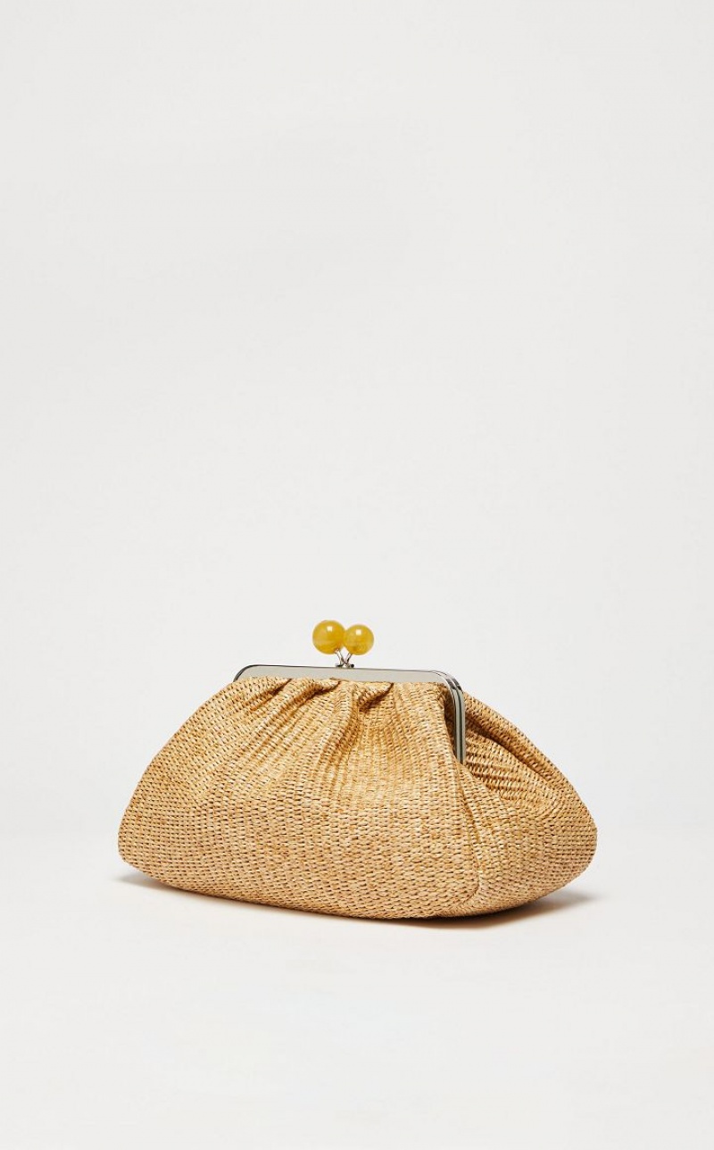 NATURAL MaxMara Medium Pasticcinoin Raffia Weekend Bag | MMR594167