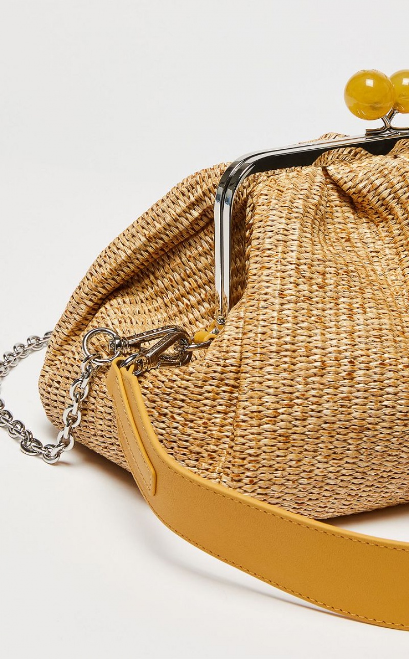 NATURAL MaxMara Medium Pasticcinoin Raffia Weekend Bag | MMR594167