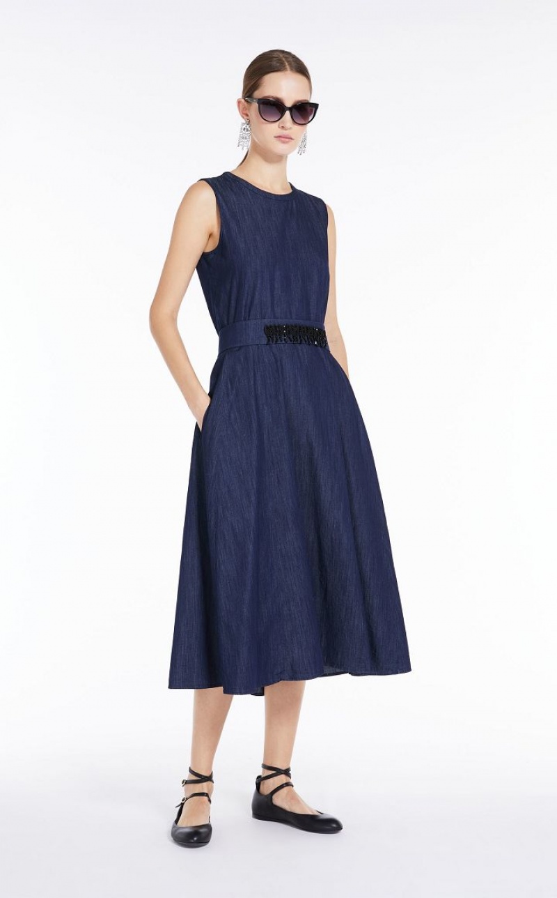 NAVY MaxMara Cotton Denim Dresses | MMR593410