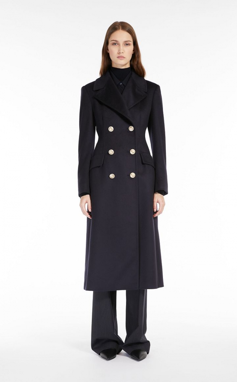 NAVY MaxMara Double-breasted Wool Coats | MMR593843