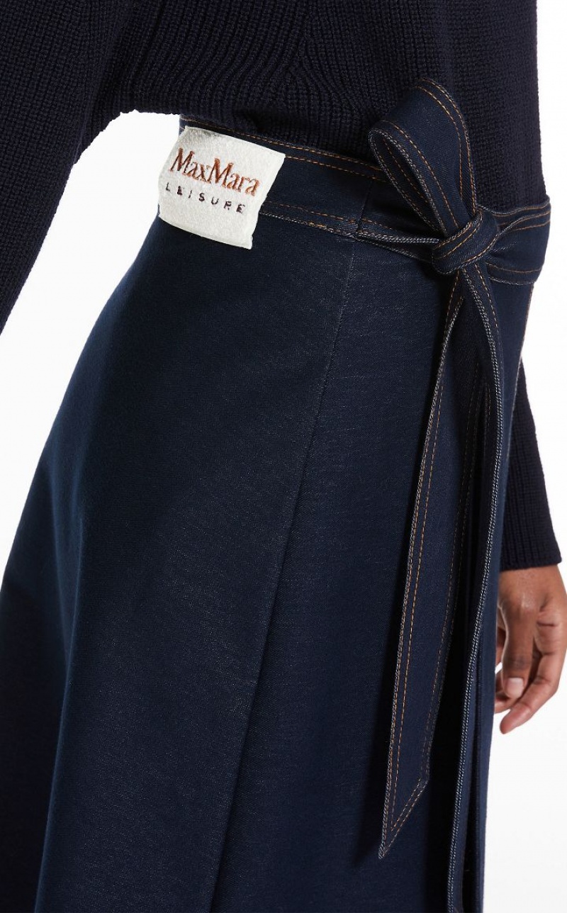 NAVY MaxMara Jersey Denim Skirts | MMR593732