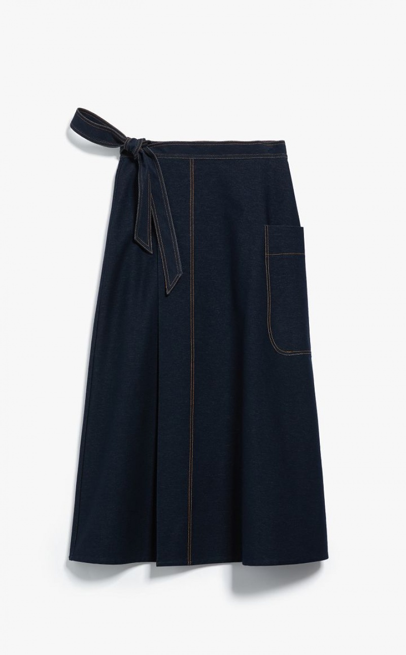 NAVY MaxMara Jersey Denim Skirts | MMR593732