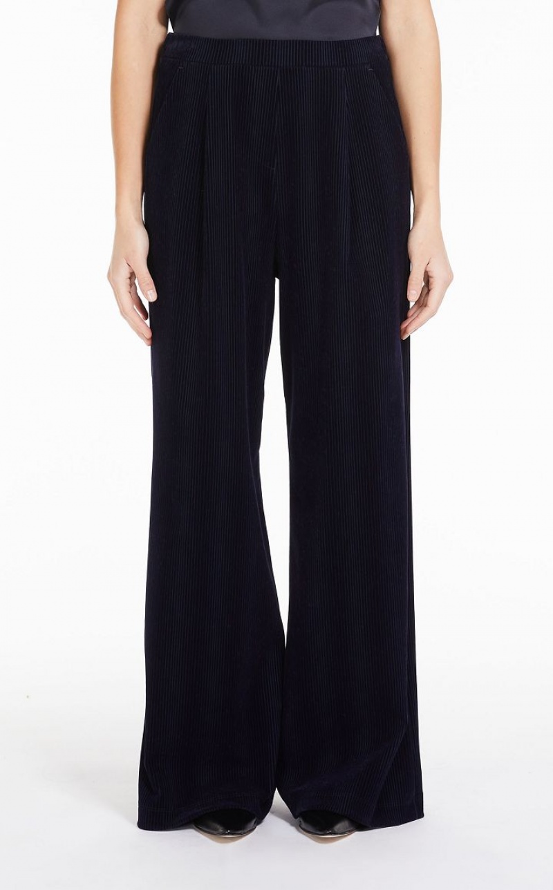 NAVY MaxMara Milano Jersey Trousers | MMR593818