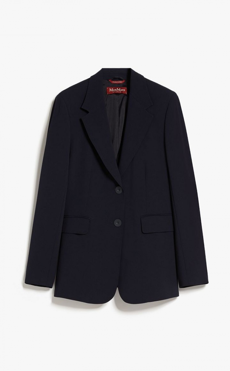 NAVY MaxMara Single-breasted Cady Blazers | MMR594049