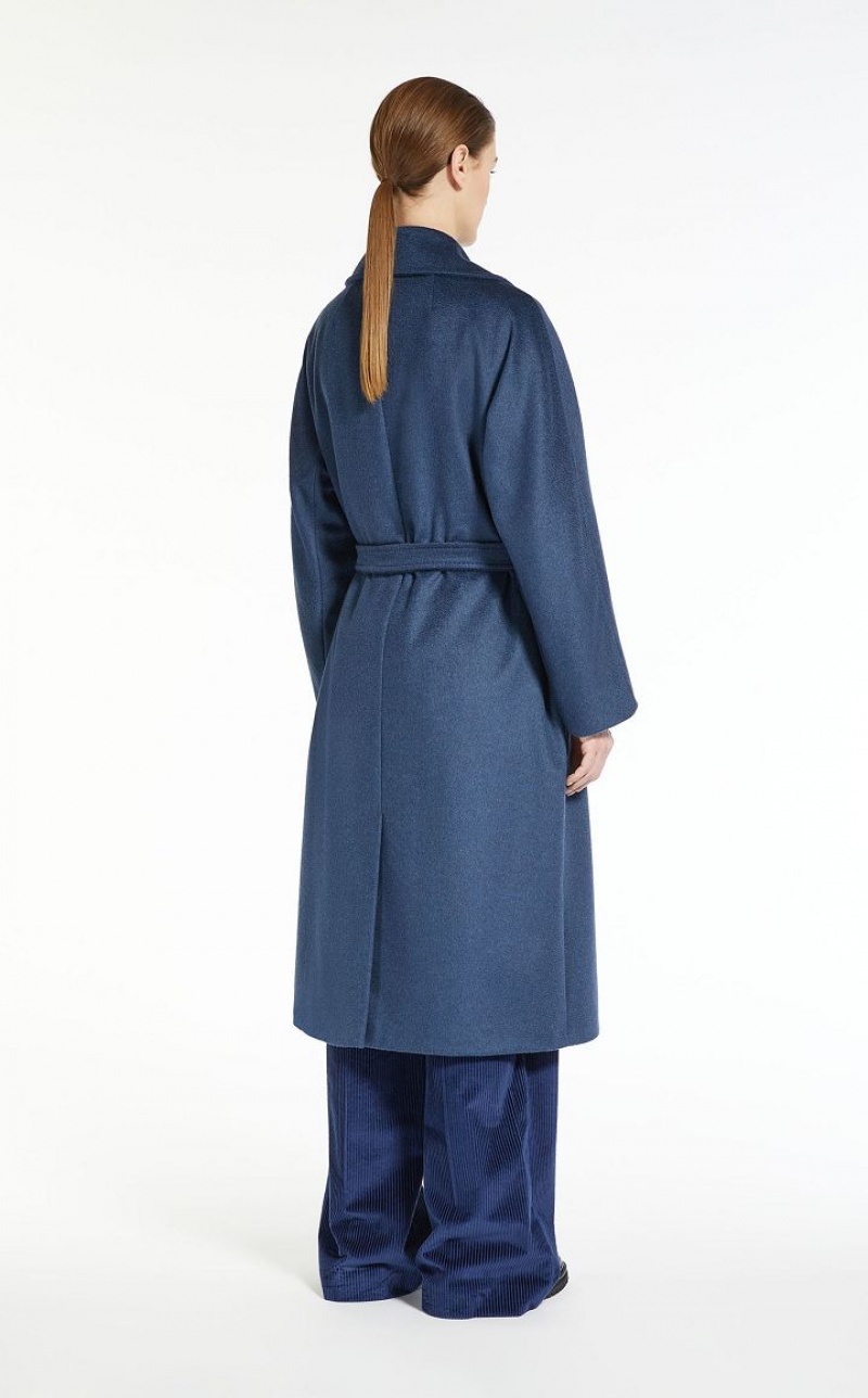 NAVY MaxMara Wool Broadcloth Coats | MMR593913