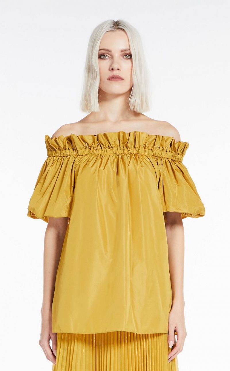 OCHRE MaxMara Balloon-fit Taffeta Blouses | MMR593597