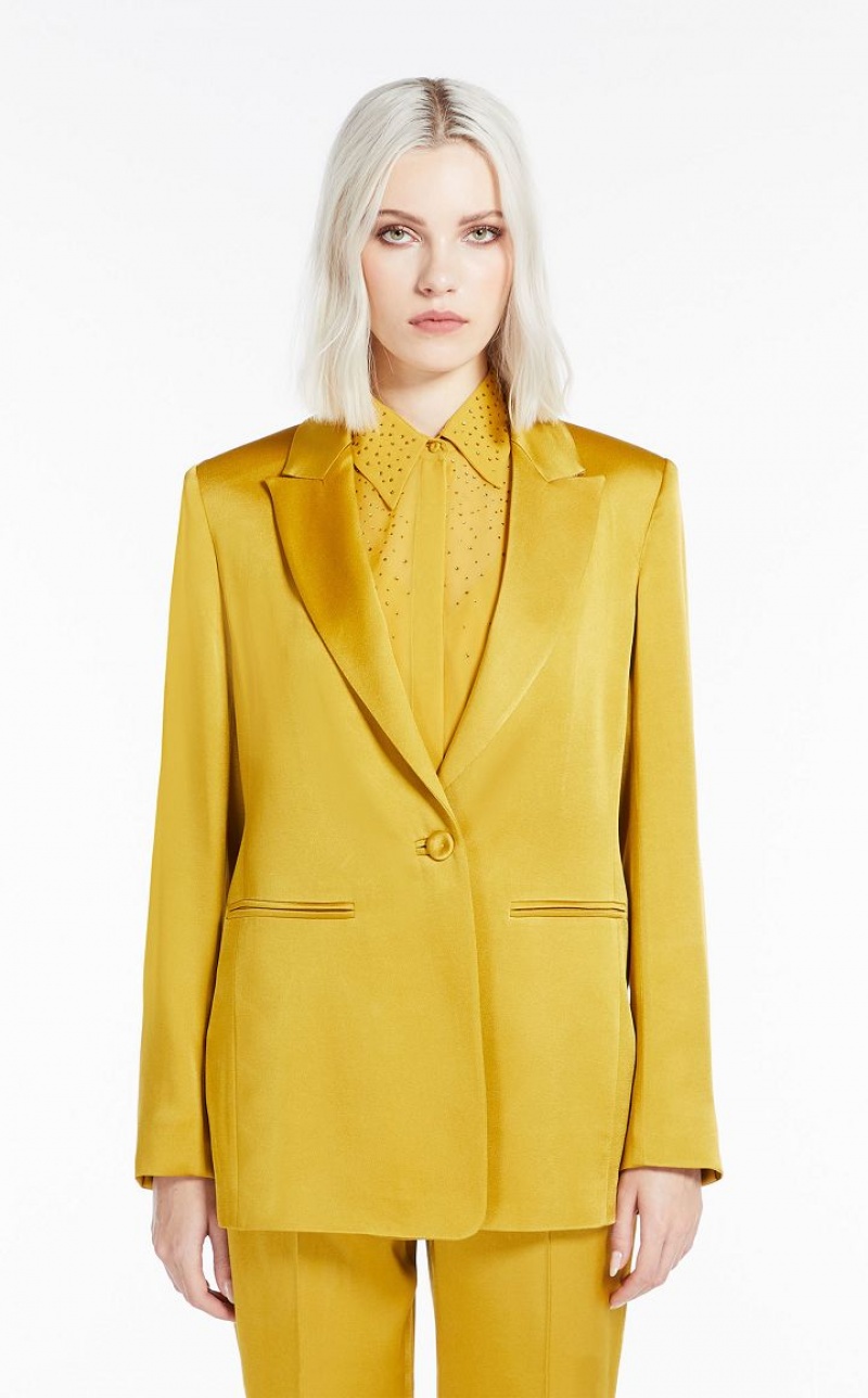 OCHRE MaxMara Envers Satin Blazers | MMR594040