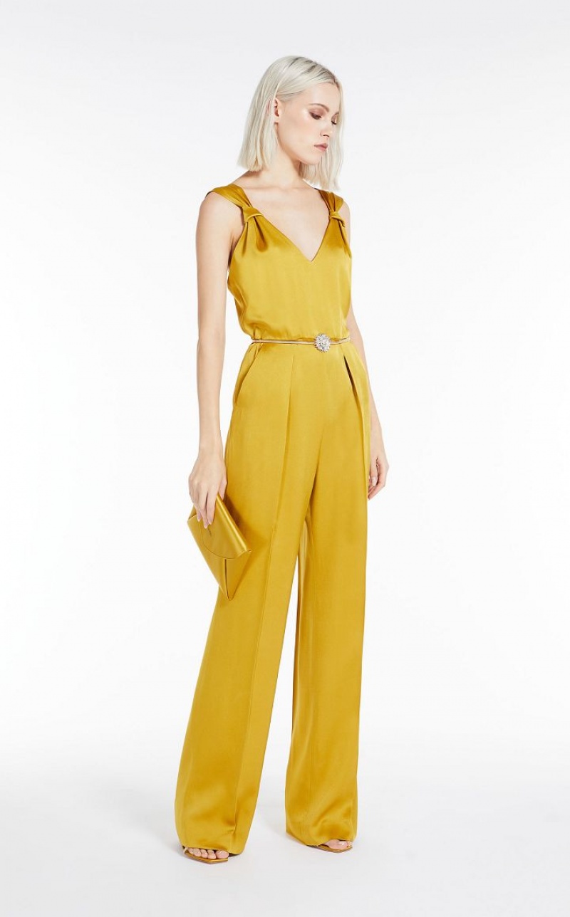 OCHRE MaxMara Envers Satin Jumpsuits | MMR593415