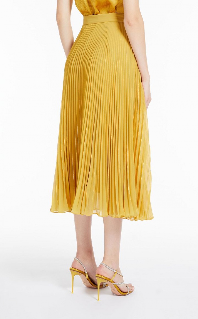 OCHRE MaxMara Pleated Georgette Skirts | MMR593714