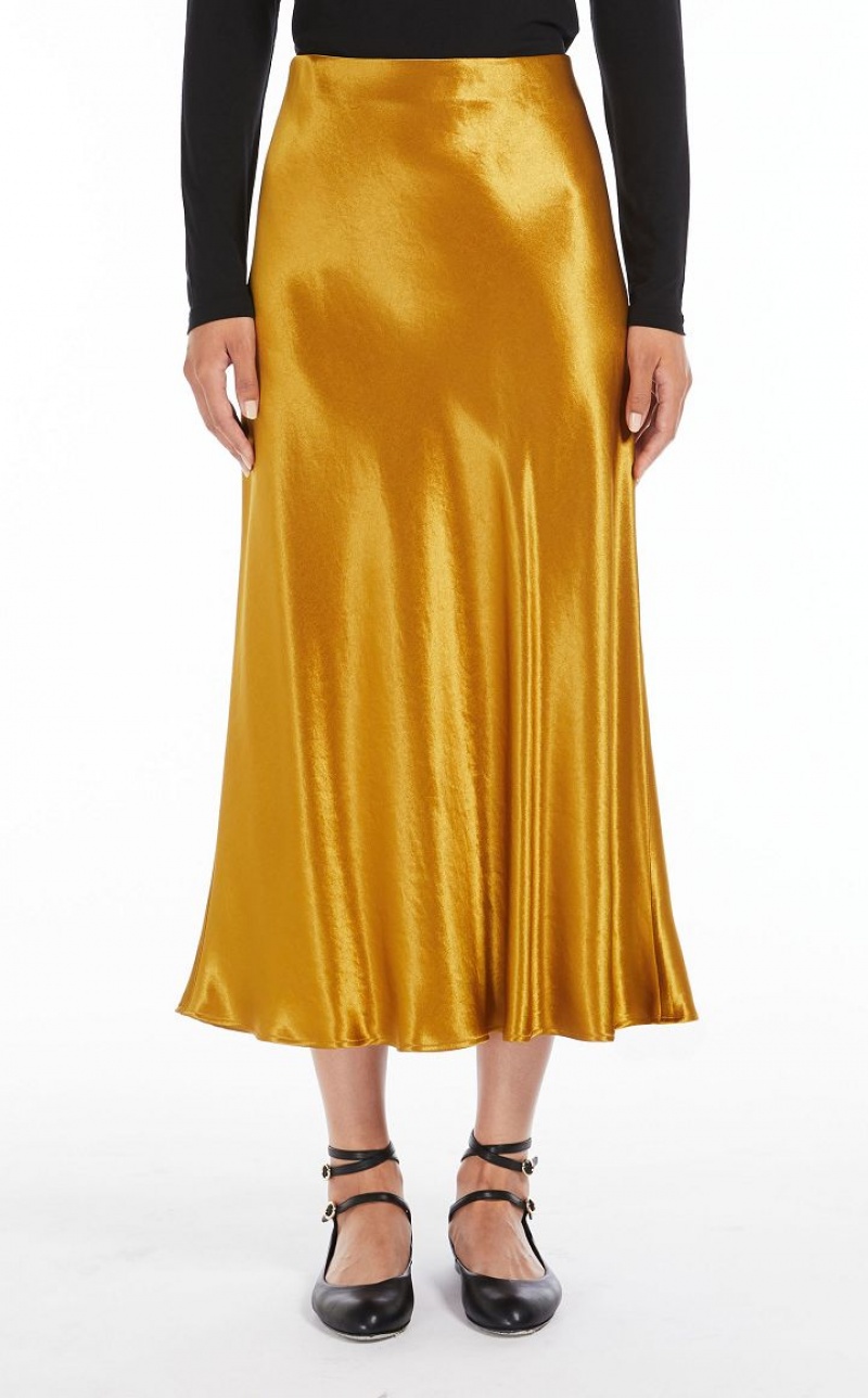 OCHRE MaxMara Satin Skirts | MMR593704