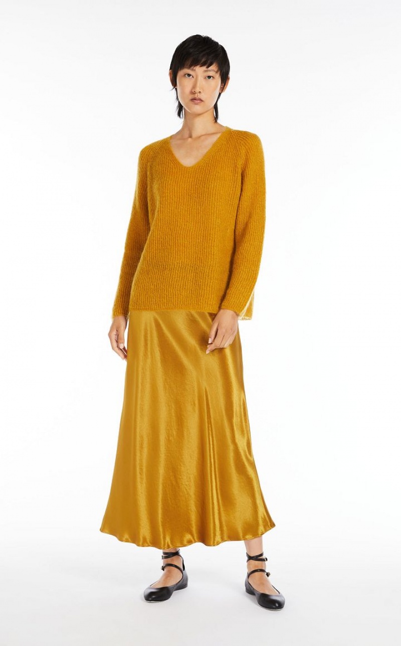 OCHRE MaxMara Satin Skirts | MMR593704