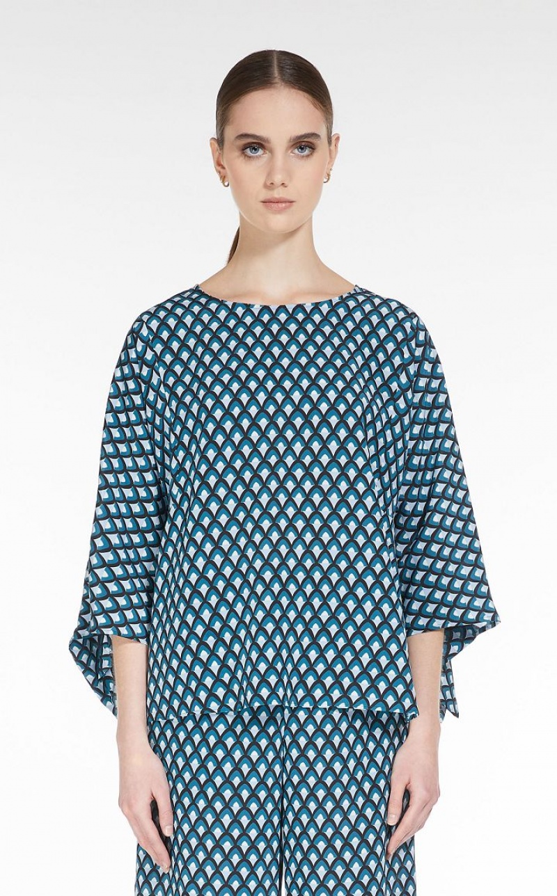 OIL MaxMara Printed Silk Blouses | MMR593587