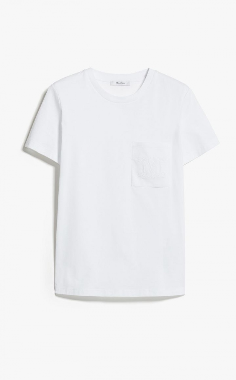 OPTICAL WHITE MaxMara Cotton With Pocket T-shirts | MMR593638