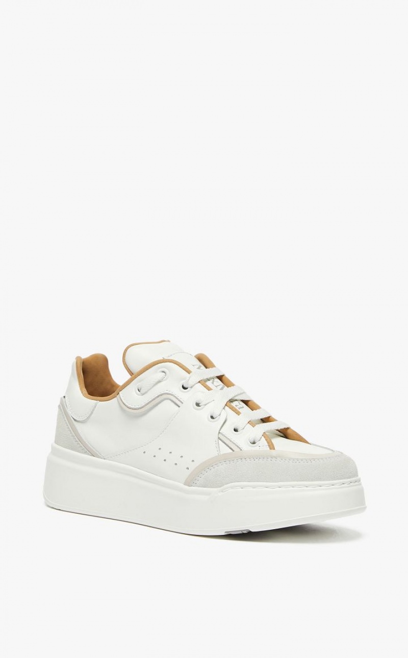 OPTICAL WHITE MaxMara Leather Sneakers | MMR594210