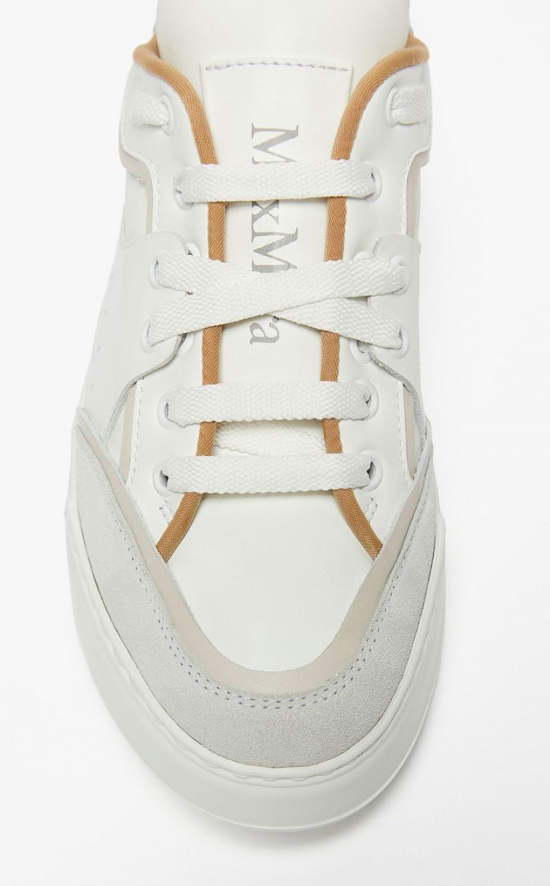 OPTICAL WHITE MaxMara Leather Sneakers | MMR594210