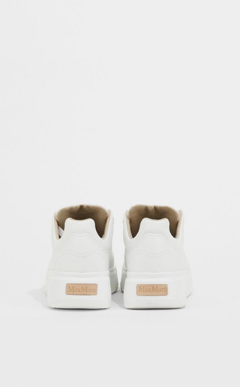 OPTICAL WHITE MaxMara Leather Sneakers | MMR594216