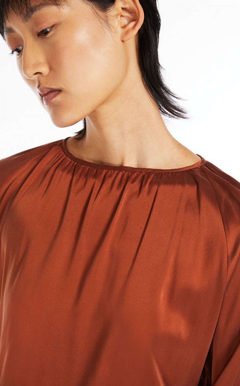 ORANGE MaxMara Silk Satin Blouses | MMR593630