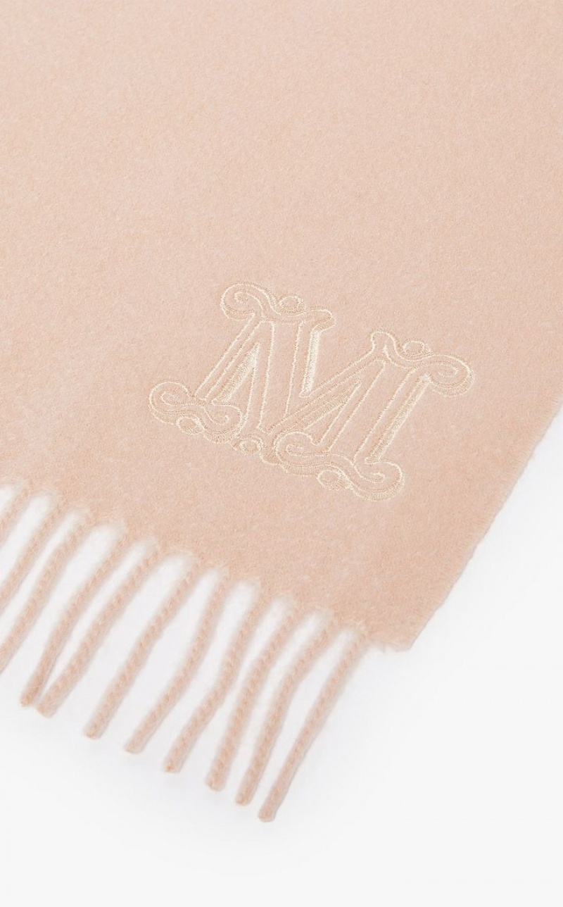 PINK MaxMara Cashmere Stole With Embroidery Scarves | MMR594269