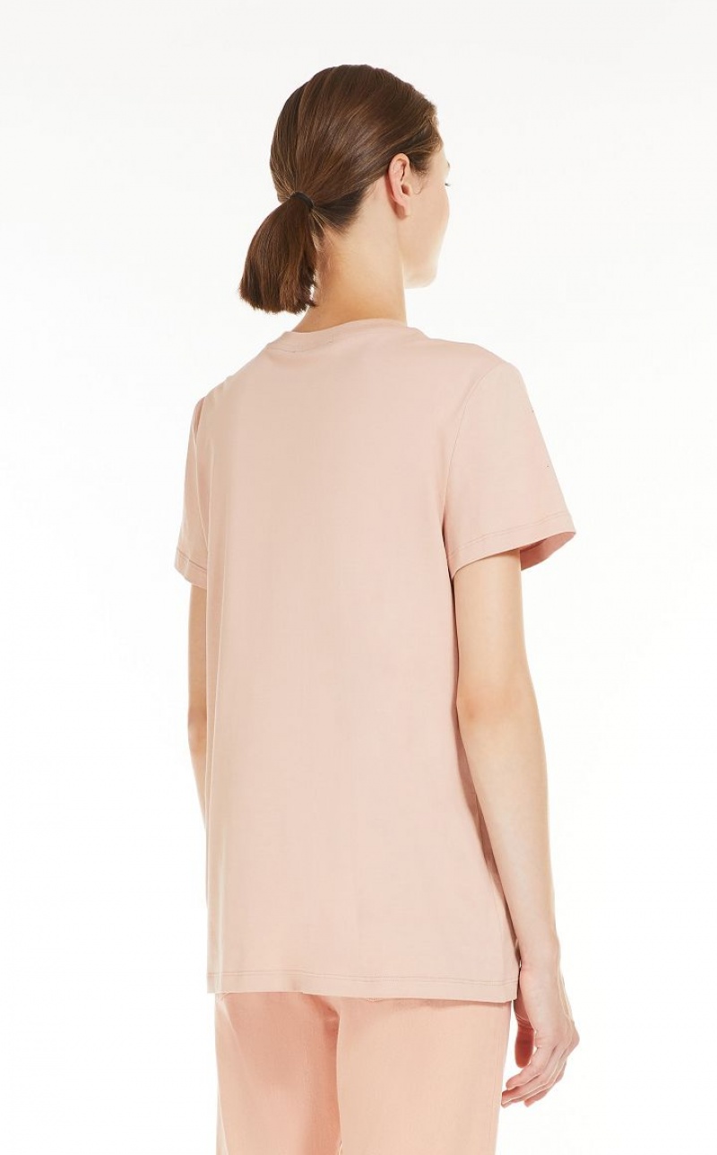 PINK MaxMara Cotton With Wegman Print T-shirts | MMR593669