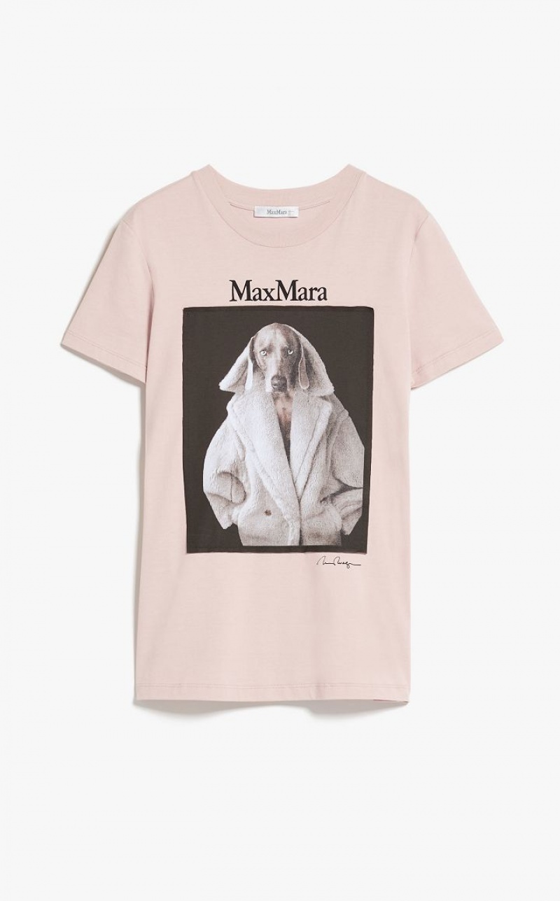 PINK MaxMara Cotton With Wegman Print T-shirts | MMR593669