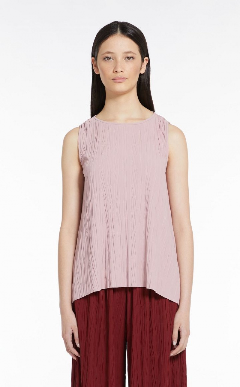 PINK MaxMara Pleated Stretch Jersey Tops | MMR593664