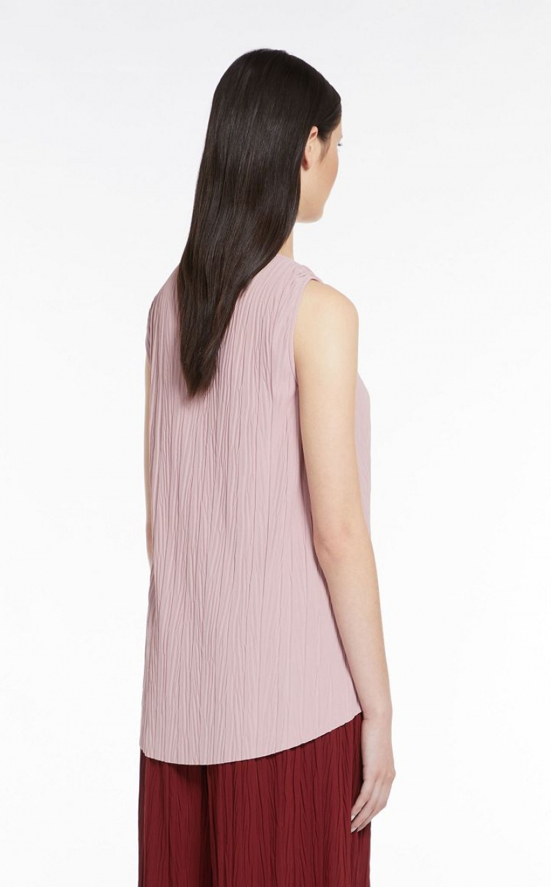 PINK MaxMara Pleated Stretch Jersey Tops | MMR593664