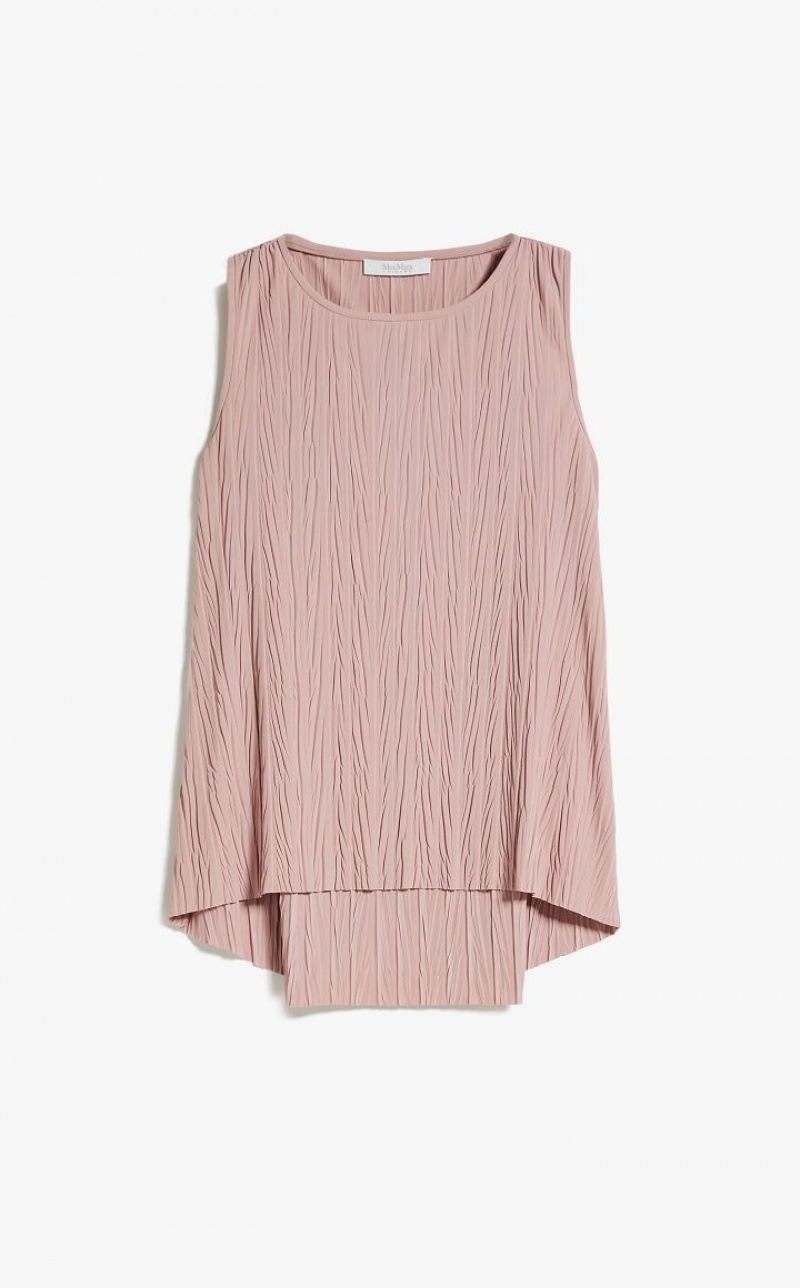 PINK MaxMara Pleated Stretch Jersey Tops | MMR593664