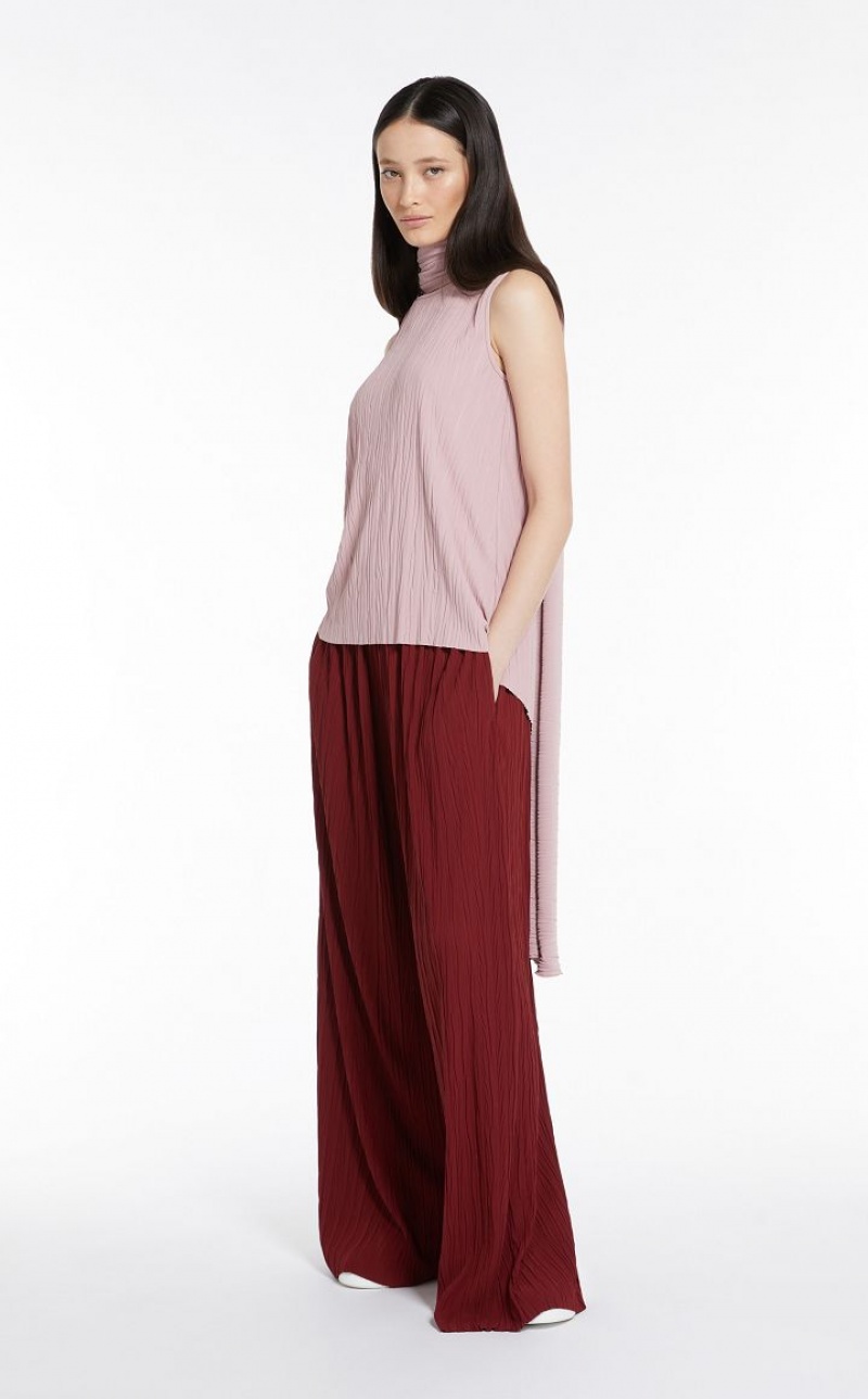 PINK MaxMara Pleated Stretch Jersey Tops | MMR593664