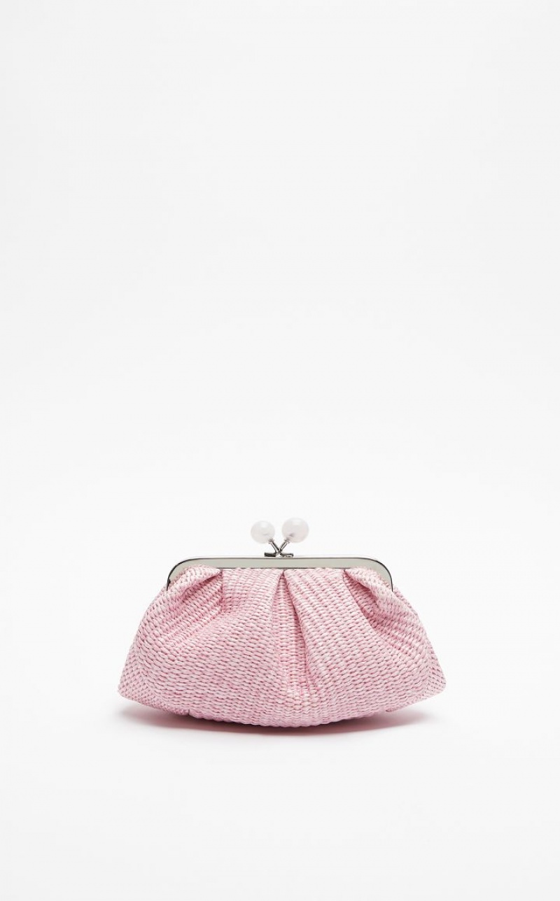 PINK MaxMara Small Pasticcinoin Raffia Weekend Bag | MMR594141