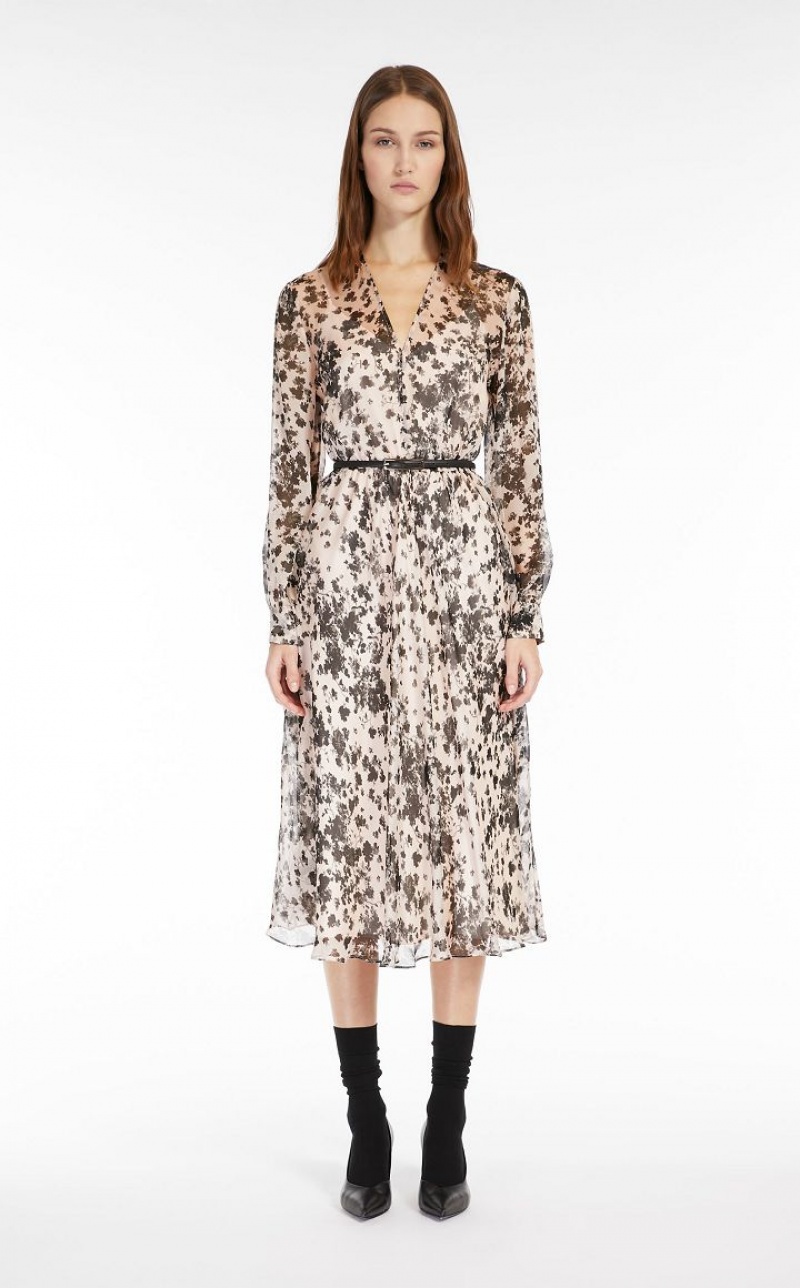 POWDER MaxMara Flowing, Printed Chiffon Dresses | MMR593328